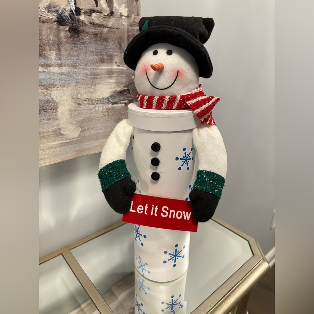 Snowman wine bottle holder / box brand new with tag